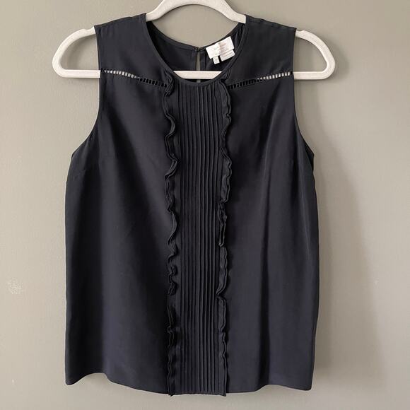 Kate Spade Silk Pleated Top Black - 2 - Picture 4 of 7